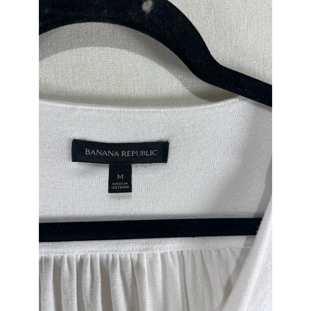 Banana Republic White Faux Wrap Surplice‎ Long Sleeve Top Shirt Womens Medium M - Picture 6 of 7
